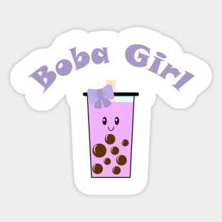 Boba Girl in Purple Sticker